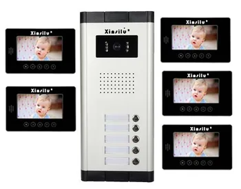 

XINSILU Top Quality 7"TFT LCD Video Door Phone w/t Touch Key Screen Intercom System for 5-apartment Top Quality Audio Door Phone