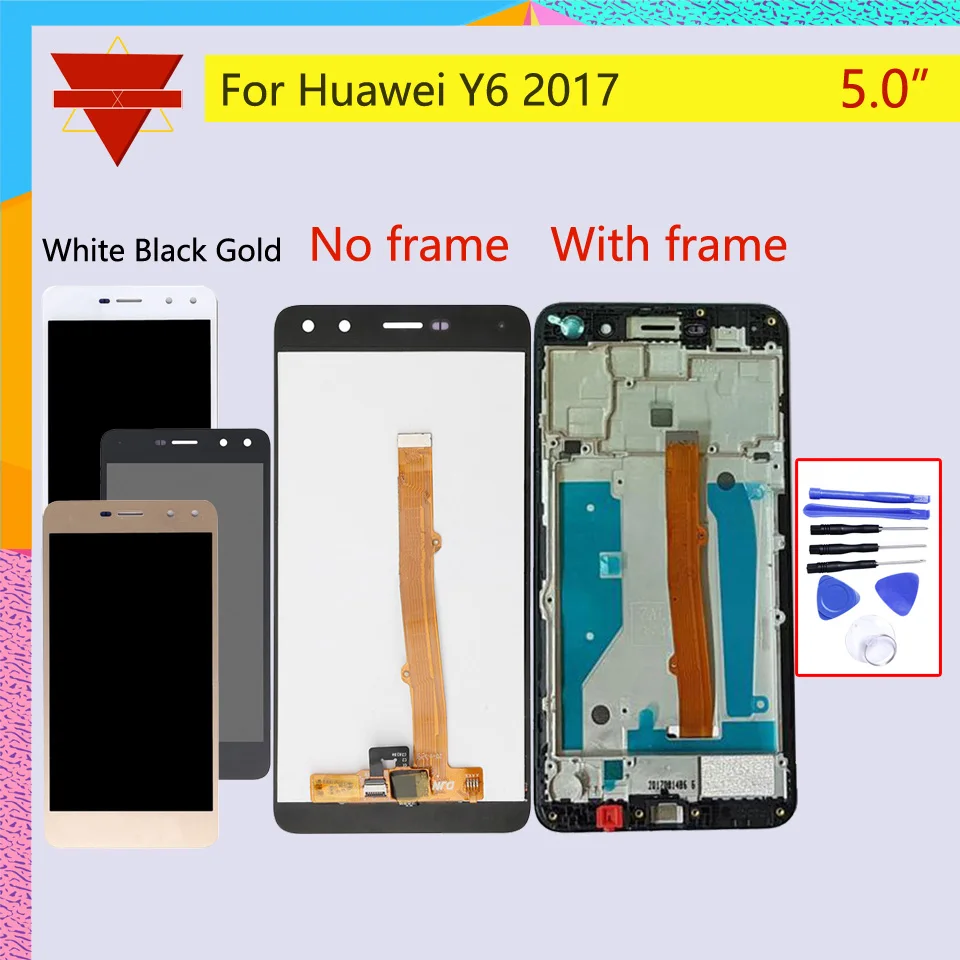 

For Huawei Y6 2017 MYA-L03 MYA-L23 MYA-L02 MYA-L22 Nova Young LCD Display Touch Screen Assembly With Frame Y5 2017 MYA-L41 LCD