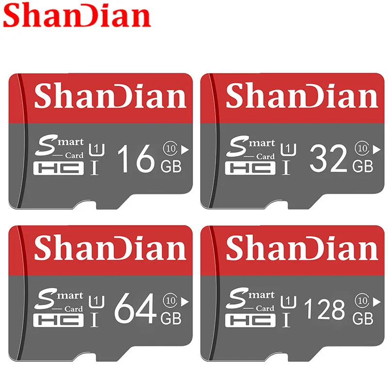 ShanDian, карта памяти SD, реальная емкость, 4 ГБ, 8 ГБ, 16 ГБ, 32 ГБ, 64 ГБ, Microsd, TF карта, флеш-накопитель, карта памяти для смартфона, камеры
