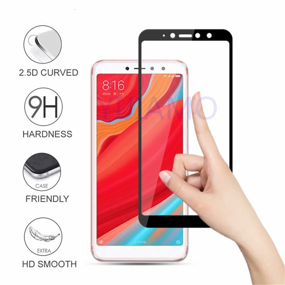 9H полное покрытие закаленное стекло для Xiaomi Redmi S2 Note 5 5A Plus Защита экрана 4X 6A 6Pro