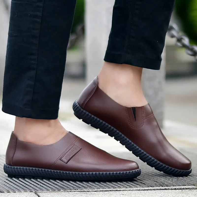 

2019 New Men Casual Shoes Fashion Men Shoes Genuine Leather Men Loafers Moccasins Slip on Men's Flats Male Driving Shoes Leather