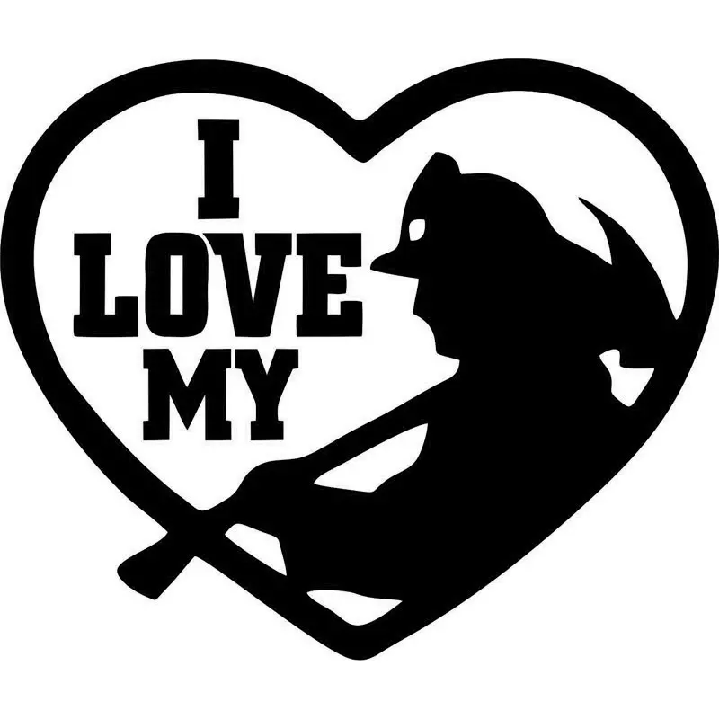 

16CM*13.5CM I Love My Fireman Firefighter Heart Man Car Stickers Motorcycle Decorating Stickers With Black Sliver C8-0413