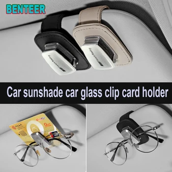 

Genuine Leather car glass clip For Mercedes benz AMG G63 G500 A45 E200 260 300 w204 w211 W210 CLK CLA GLKGenuine Leather