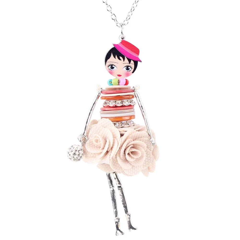 WEVENI сплав цветок оболочки французская Кукла Ожерелье Подвеска цепь чокер мультфильм модный подарок для ювелирных изделий для женщин девочек подростковые аксессуары