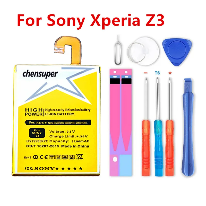 Новый аккумулятор для телефона 3100 мАч LIS1558ERPC Sony Xperia Z3 L55T L55U D6653 D6603 D6633 D5803 D5833 D6616 D6708