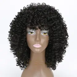 Мисс парик 20 дюймов черные длинные афро странный вьющиеся короткий парик для черный Для женщин 300 г афро синтетический парик парики