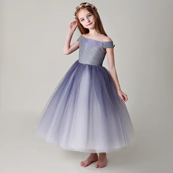 

robe petite fille mariage 2019 summer flower girls dresses ball gown long dress purple