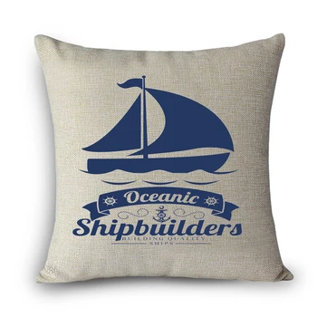 

Mediterranean Marine Style Oceanic Anchor printed Cushion Voyage Ship builders Linen Cotton Throw Pillow home decorative pillows