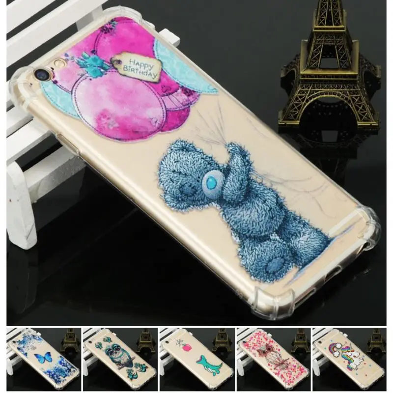 

Cute Anti-Knock Case For apple iPhone X 8 7 6S 6 Plus 5 5S SE Butterfly Flower Bear Soft Silicone Cases Phone Back Cover P03A
