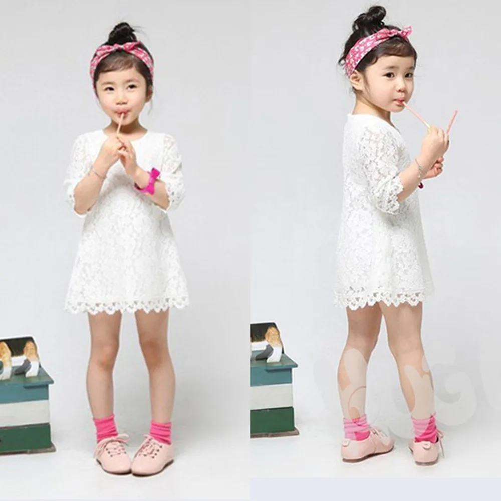 

Baby Girls Lovely Lace A-line Dresses Girls Kids Summer Dress