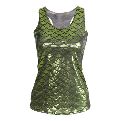 

E145 Fashion 2015 Women Sleeveless Camisole Mermaid 3D Digital Printed Crop Top Ladies Vests Tops Shirt Tank