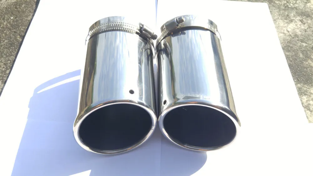 

NEW 1Pair Silver and Paint Chrome Exhaust Muffler Tip NEW for Audi Q7 3.0 2007-2013 Q7