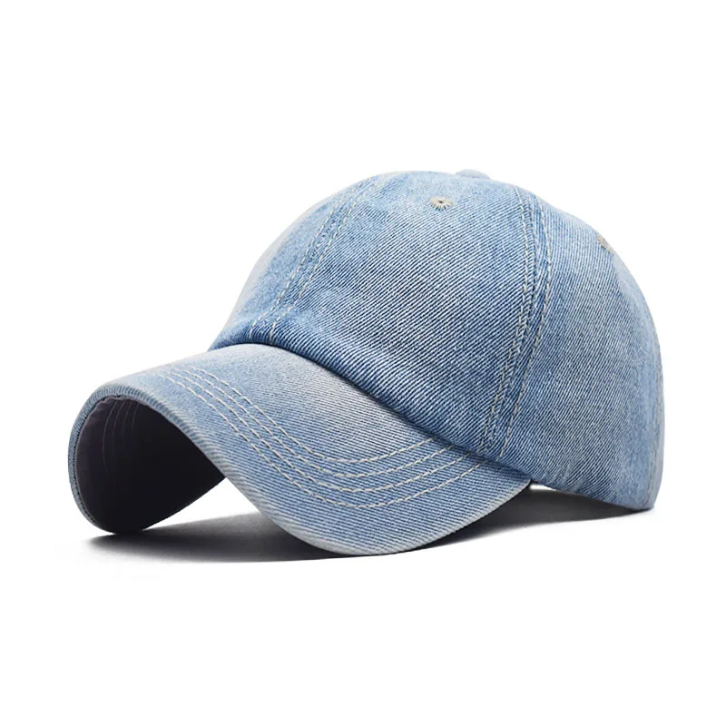 Бейсболки мужские высокого качества унисекс, однотонный джинсовые кепки женские для отдыха кепки без надписей Мужская кепка папа шляпа - Цвет: 02