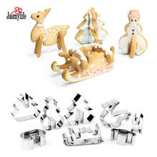 JASMYLIFE 8 шт. 3D Рождественский сценарий набор печенья для украшения торта для торта из нержавеющей стали формы для выпечки форма для печенья