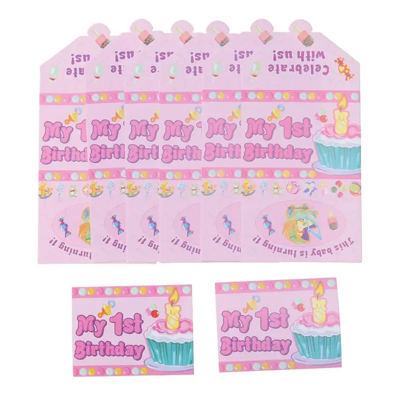

12pcs Birthday Invitations Colorful Adorable Party Decorations Invitation Cards Supplies for Children Kids Birthday Celebration