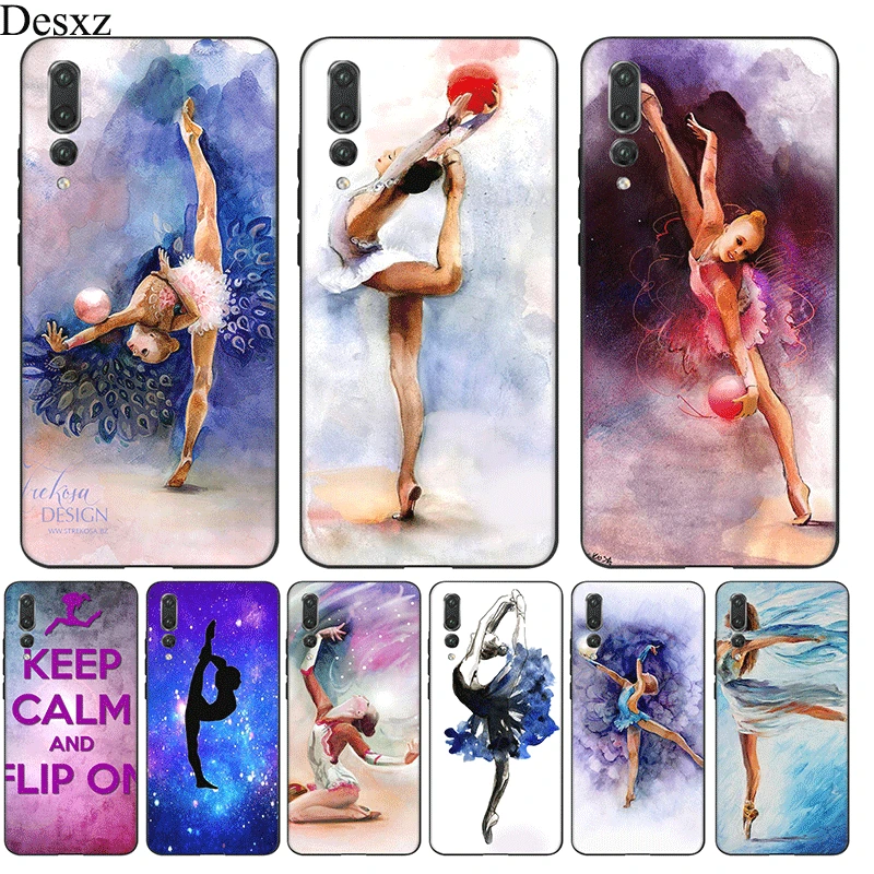 

Desxz Silicone Phone Case Love Gymnastics Oil Painting For Huawei P20 P10 P30 P8 P9 Lite Pro P Smart Protection Cover