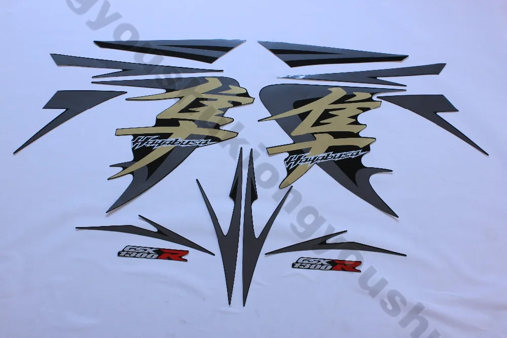 

hot sale Motorcycle universal Decal full Sticker for Suzuki HayabusaGSX1300R 08years Silver blue
