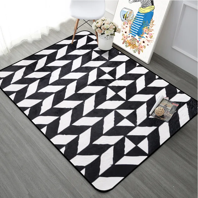 

Simple Nordic Geometric Arrow Carpets For Living Room Coral Fleece Fabric Carpet Coffee Table Rugs Bedroom Bedside Floor Mat