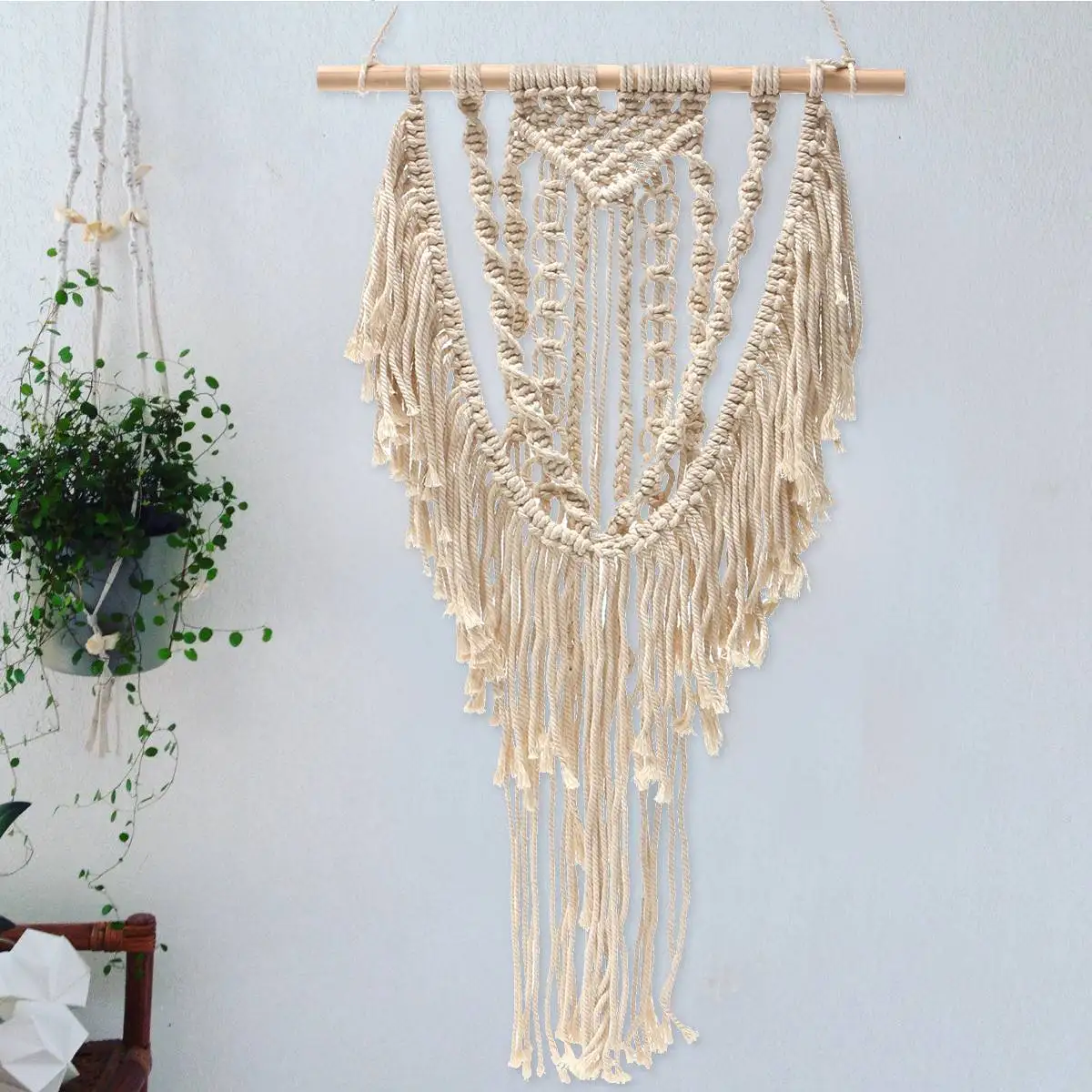 

Macrame Woven Wall Hanging Bohos Chic Bohemian Home Geometric Art Decor Beautiful Apartment Dorm Room Decoration