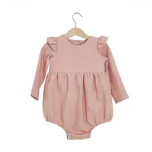 

Conice NINI Beautiful European Infant Toddler Ruffles Kids Linen Princess Kids Casual Fashion Clothes Kids Girl Rompers