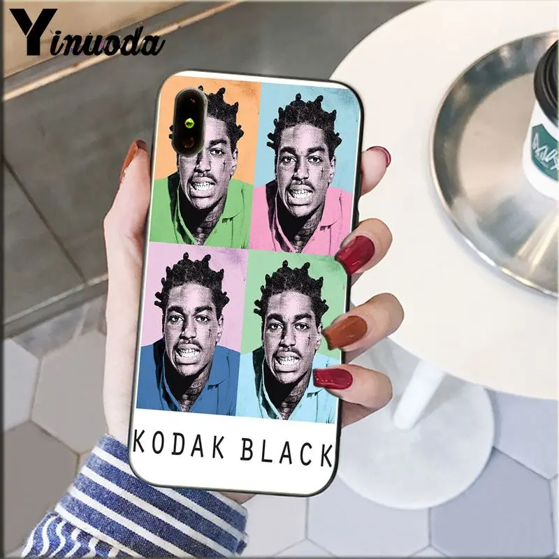 Yinuoda كوداك الأسود مغني الراب لينة سيليكون أسود جراب هاتف ل أبل فون 8 7 6 6 S زائد X XS ماكس 5 5 S SE XR الهواتف المحمولة