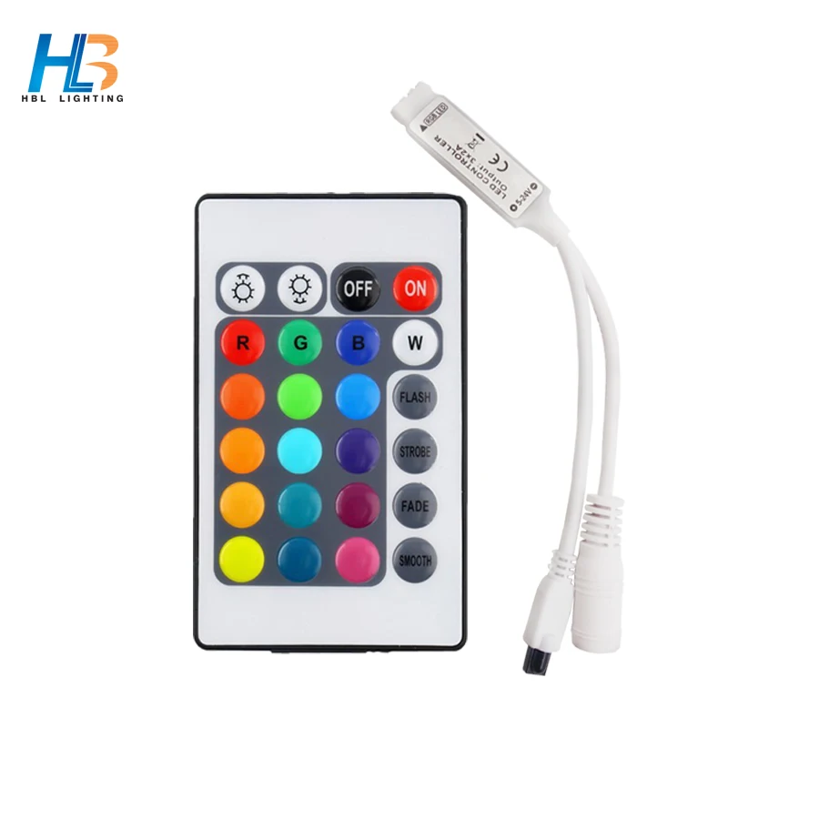 

RGB LED controller Mini 24 keys DC12V RGB IR Remote Controller for 3528 or 5050 RGB LED strips Small RGB Controller Led Tape
