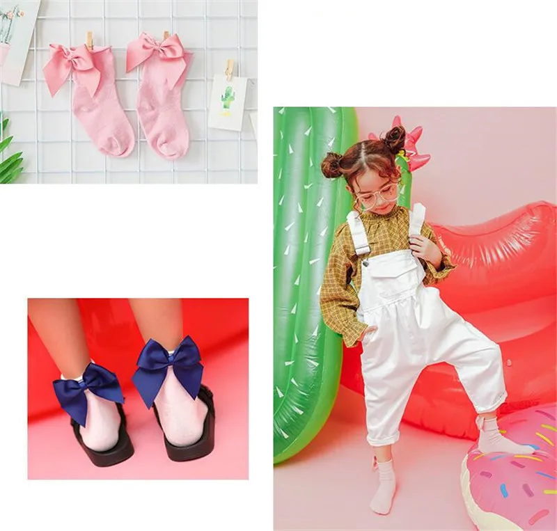Лидер продаж, мягкие хлопковые носки для девочек детские носки для маленьких девочек милые короткие носки с бантиком и лентой для маленькой принцессы Детские Chaussettes