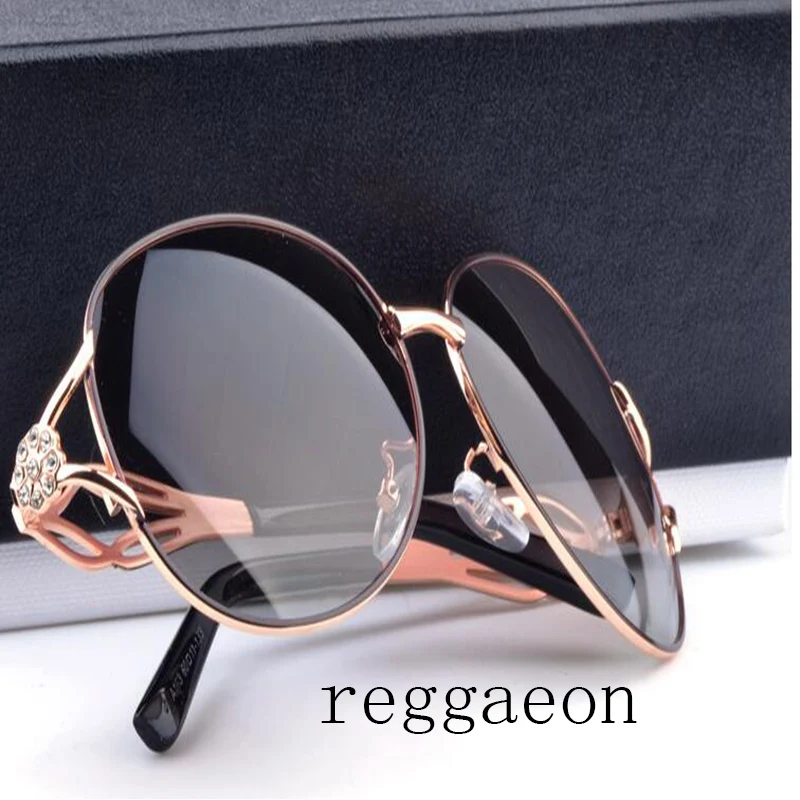 

reggaeon 2018 Diamonds Legs Sunglasses Women Metal Frame Polarized Glasses Vintage Cable Eye Piece Colorful Stylish Sun Glasses