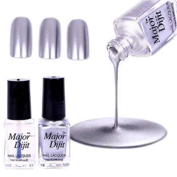 

7ml Mirror Silver Chrom Nail Varnish Nail Polish Base Coat Peel Off Metal Nail Varnish Metallic Manicure 7ML Nail Art Polish