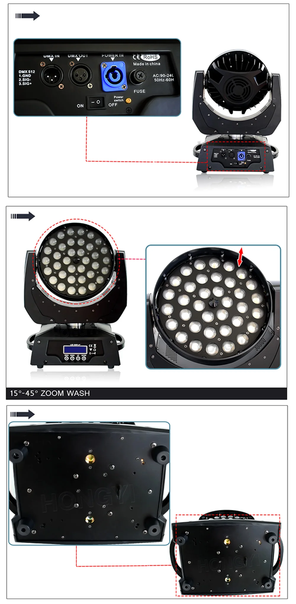 Движущиеся головки zoom light DMX wash с лучом света RGBW 4IN1 или RGBAW + UV 6in1 для профессионалов DJ Бар вечерние Вечеринка шоу сцены