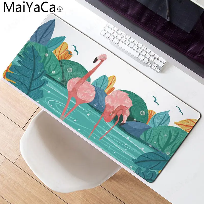 MaiYaCa Лидер продаж роскошный принт компьютер скоростные коврики для мыши Розовый фламинго игровой резиновый коврик для мыши геймер мягкая удобная мышка коврик - Цвет: Lock Edge 30x60cm