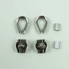 2pcs Thimbles Ring Clamp + 2pcs Single Grips Cable Clamps + 2pcs aluminum ferrule For 1mm 2mm 3mm Stainless Steel Wires rope ► Photo 2/6