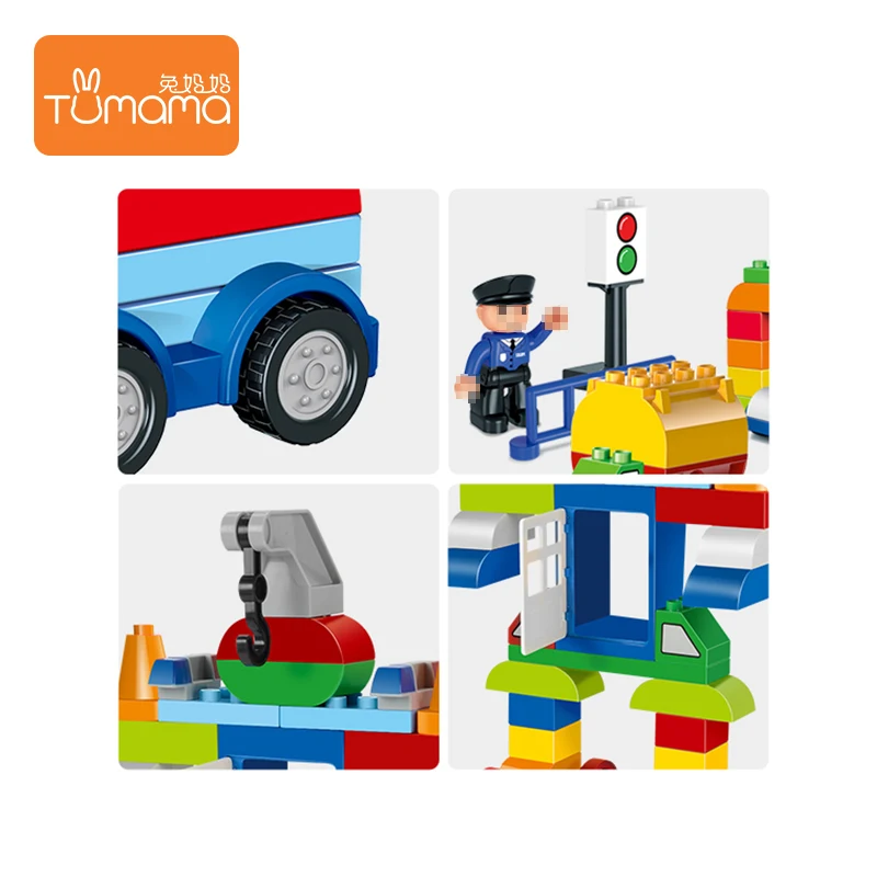 Tumama Blocks 55pcsSelf-Locking Bricks ABS Compatible Legoingly Duplo Block To Kids Big Size Building Blocks Educational Toy Tumama Blocks 55pcsSelf-Locking Bricks ABS Compatible Legoingly Duplo Block To Kids Big Size Building Blocks Educational Toy