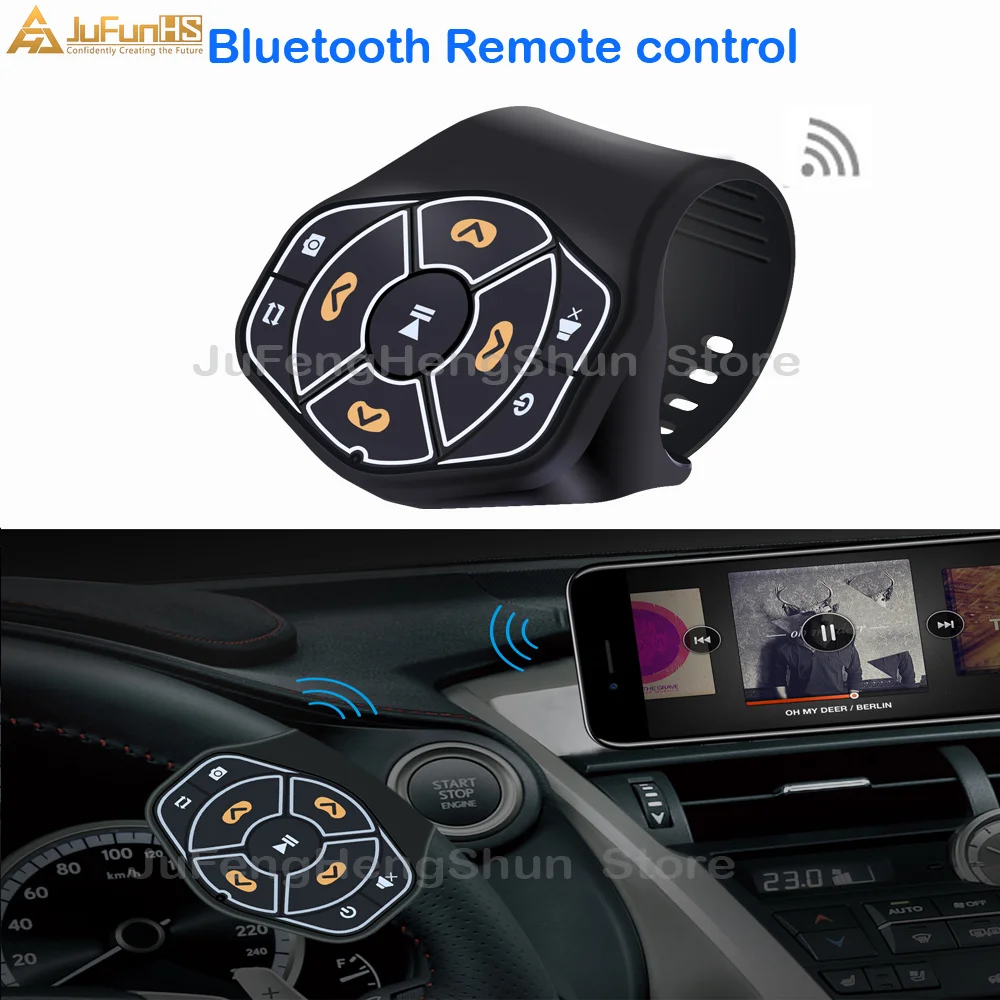 

New Wireless Bluetooth Remote control Media button For Car Steering Wheel For Samsung For iphone 5 6 6s7 Music Remote controller