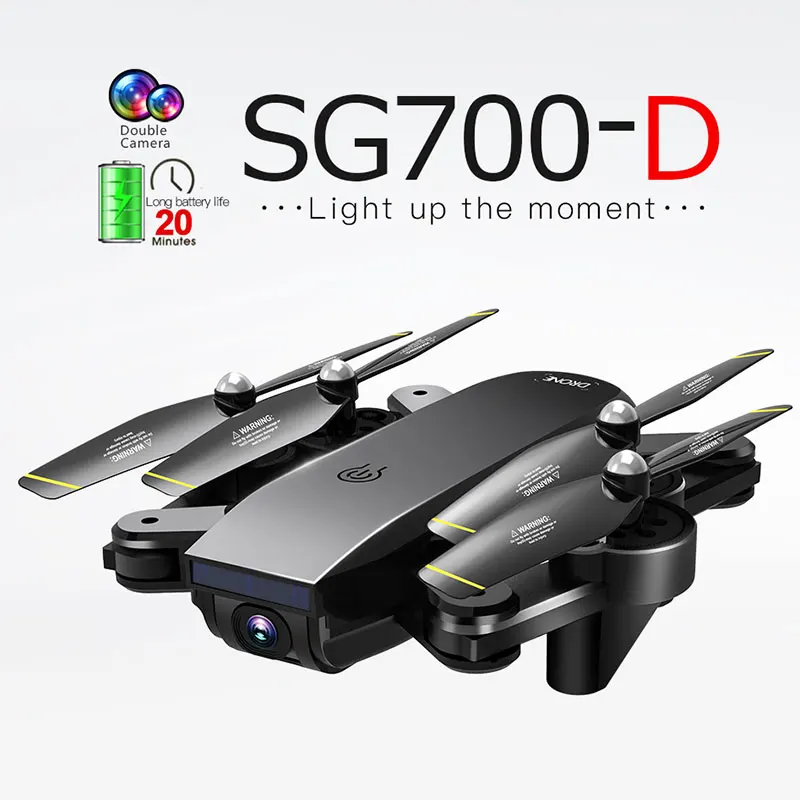 Дрон SG700 RC Квадрокоптер gps FPV дроны широкоугольный двойной HD камера Режим высокой фиксации простой в эксплуатации мини Дрон