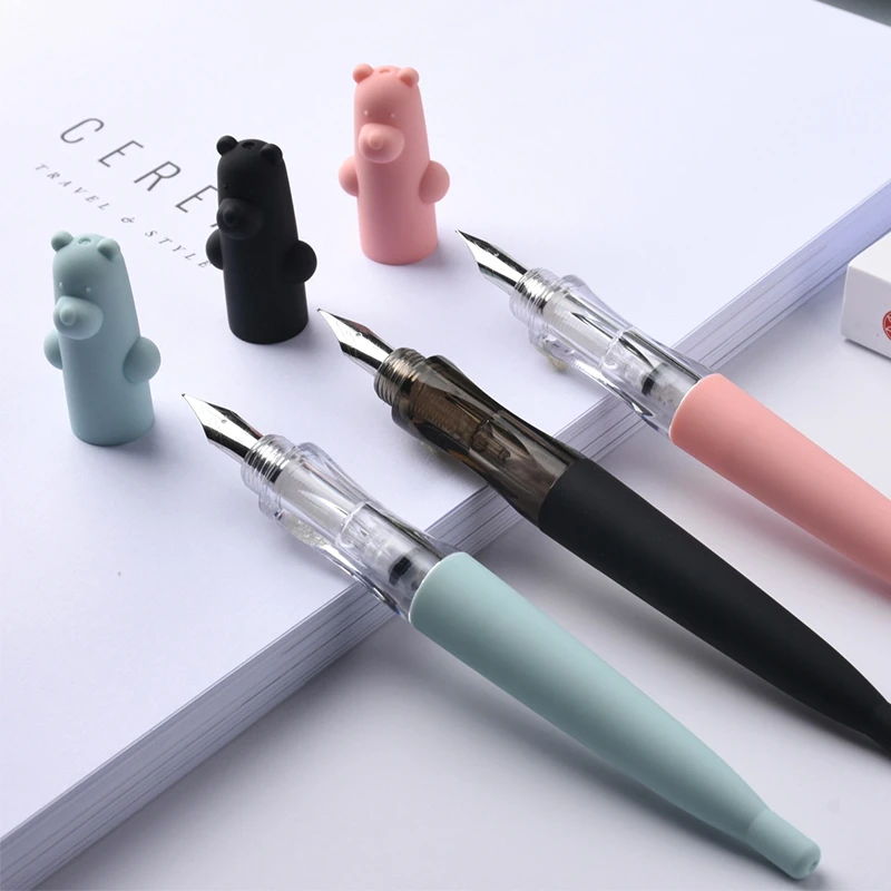 リトルベアー万年筆 かわいいペン学生が使用する透明ペン Aliexpress