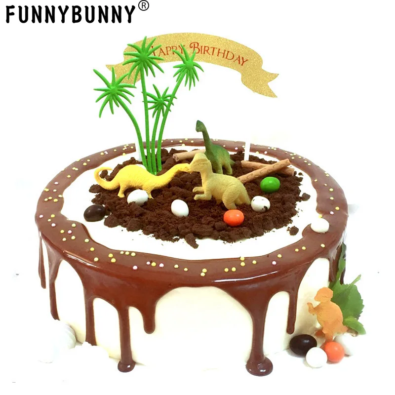 FUNNYBUNNY мини динозавры украшения торта принадлежности (12 динозавров/4 количество