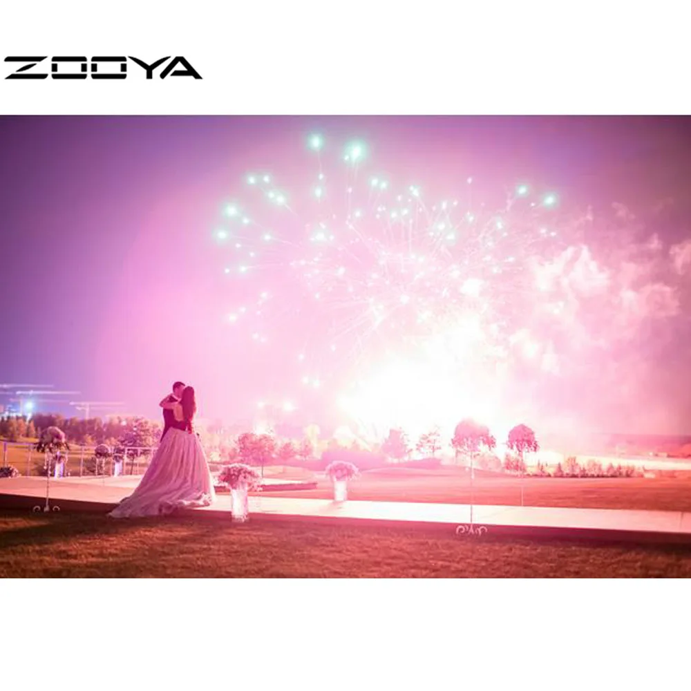 

ZOOYA Loves and Fireworks Embroidery Diy Diamond Painting Scenic Square Drill Rhinestones Cross-Stitch Hand Made Art Home AT1589