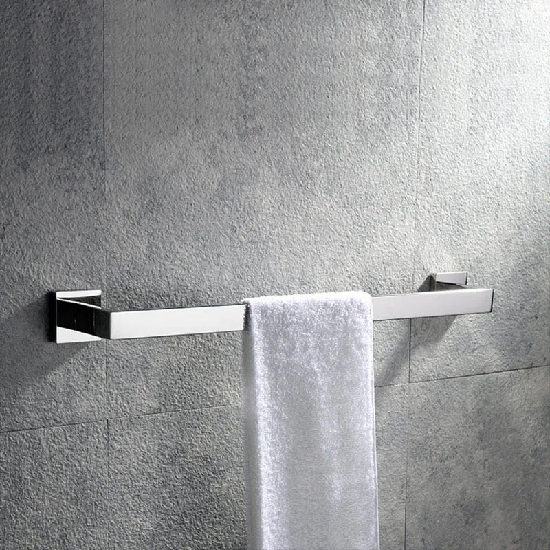 Матовый нержавеющая сталь аксессуары для ванной комнаты наборы крючок для халата/держатель для бумаги/полотенце кольцо/полотенце 1 бар - Color: chrome towel 1bar