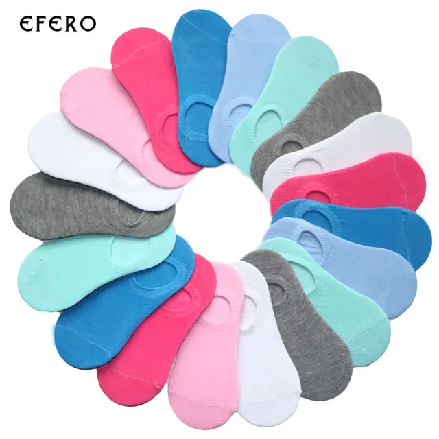 10Pairs Multi-Color Non-slip Invisible Socks Slippers For Women Low Cut No Show Socks Women Short Socks Summer Boat Socks Ladies