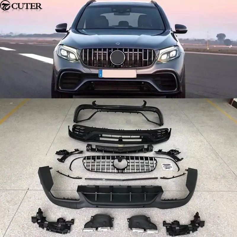 GLC300 GLC63 AMG style Car body kit PP Unpainted front Rear bumper for