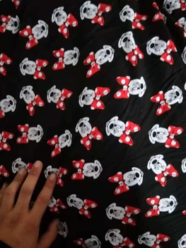 

Minnie Mouse Knitted Cotton Fabric Patchwork Sewing Children Clothes Pajamas Handmade DIY Textile Gift