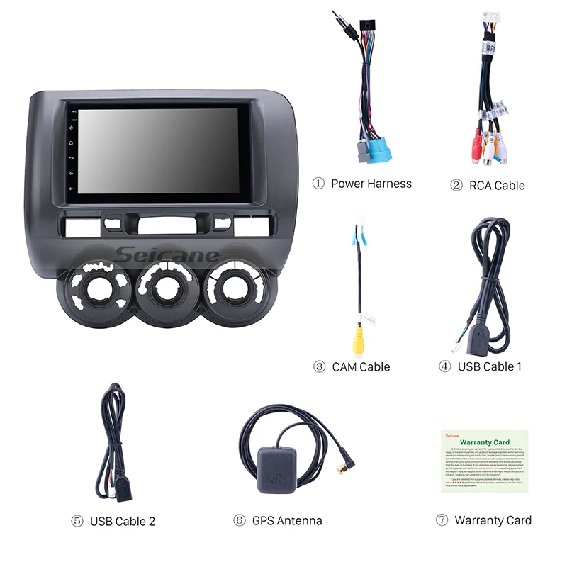 Seicane para 2002 de 2003-2008 HONDA Jazz (Manual AC RHD) reproductor Multimedia 2DIN Android 81 Wi