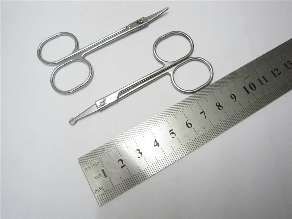 

Baby Safe Infant Beauty Mini Small Bend blade Eyebrow Eyelash scissor Trimmer Makeup Cosmetic Tool shear trim manicure