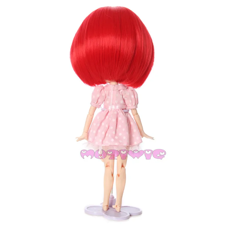 MUZIWIG термостойкий синтетический короткий ярко-красный Боб кукла парик волосы с челкой для Bly парики для кукол аксессуары