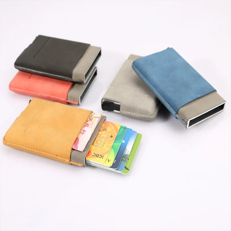 

Metal Credit Card Holder Automatic Pop up Click Slide Card Holder Bank Card Case Aluminum Alloy Bank Card Case