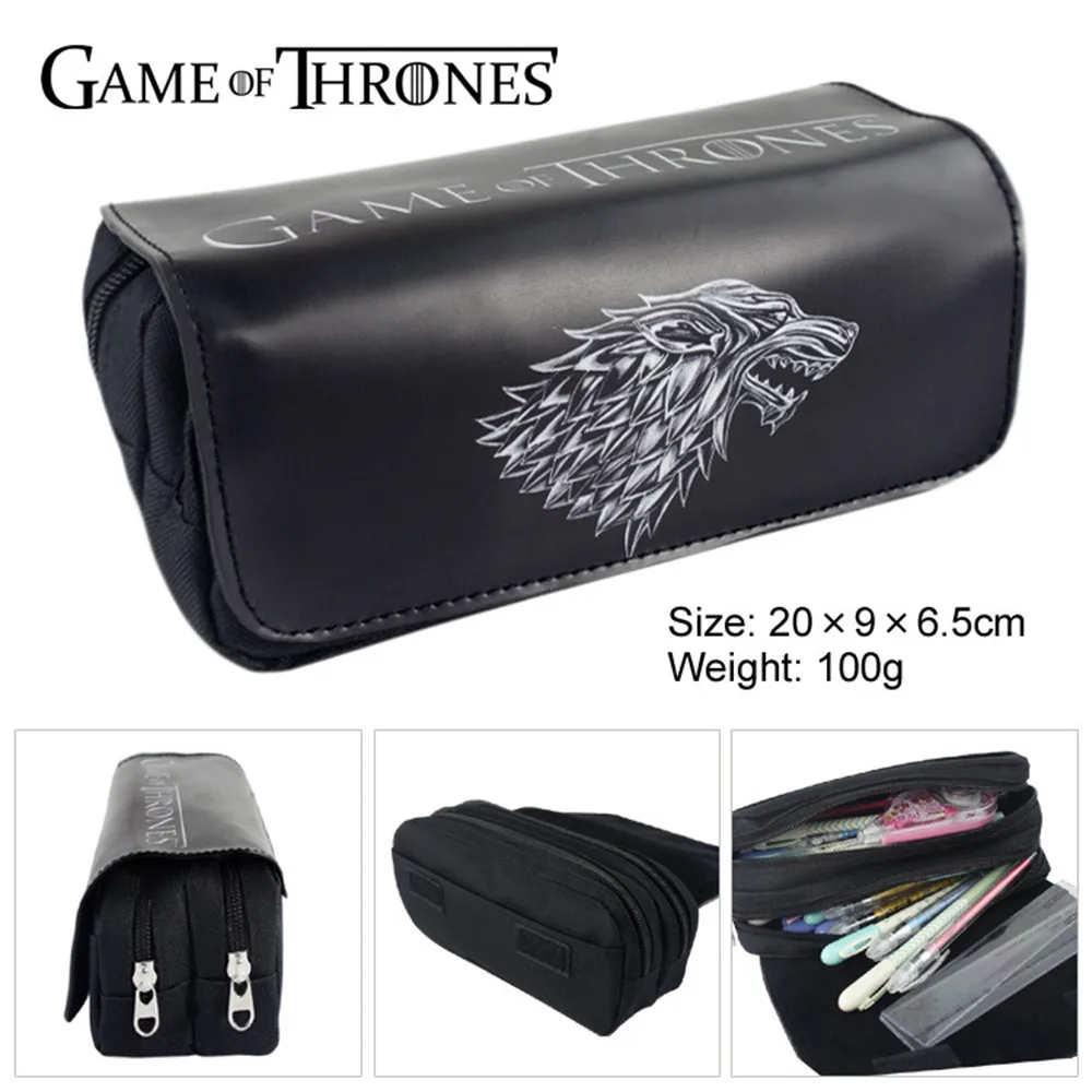 

Real Papeleria 5 Anime Series School Spenciltudents Pu Large Capacity Double Zipper Pencil Case Stationery Boys Girls Fine