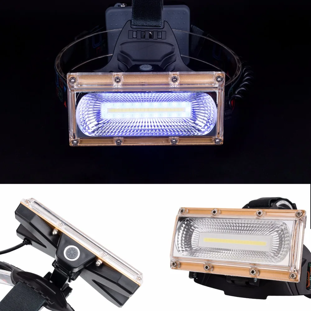 3 Mode USB Charging Headlamp COB Led Strip Headlamp White Blue Red