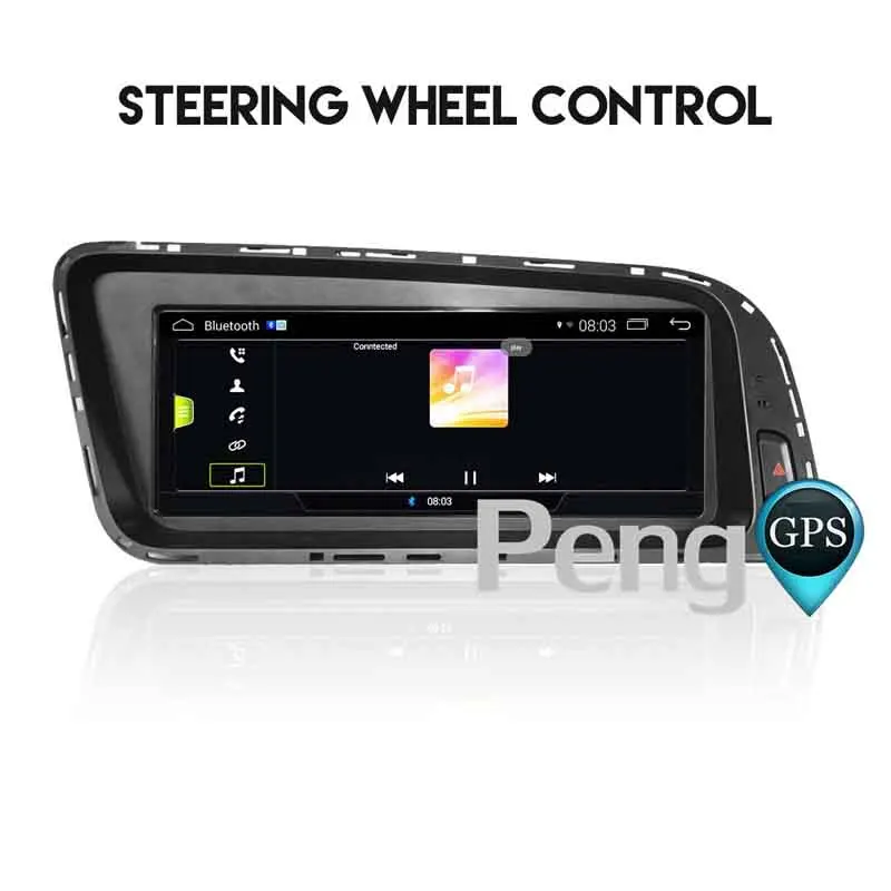 Top Quad Core DVD Player 2 Din Stereo Android System Car Radio for AUDI Q5 2009-2015 (with Original AUX) LVDS square 10PIN Headunit 6
