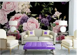 Пользовательские фото 3d обои нетканый настенные 3D настенные фрески обои для гостиной Европейский акварельные розы украшения живопись